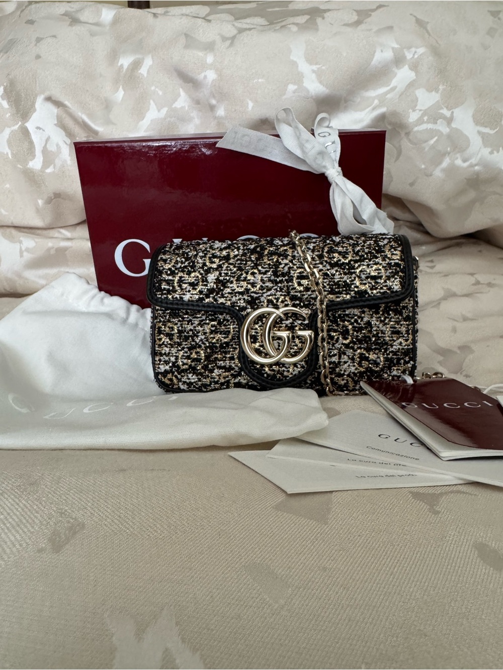 RARE/NWT Gucci Marmont Tweed Crossbody - Picture 5 of 11